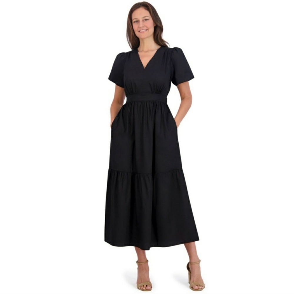 French Connection Black Midi Dress - Picture 2 of 7